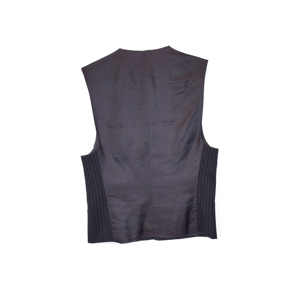 VIN-OUTW-32446  Vintage γιλέκο ριγέ υφασμάτινο S