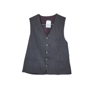 VIN-OUTW-32445  Vintage γιλέκο ριγέ υφασμάτινο M