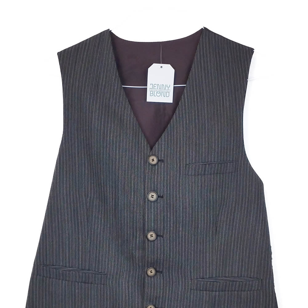 VIN-OUTW-32445  Vintage γιλέκο ριγέ υφασμάτινο M