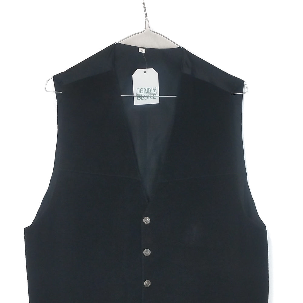 VIN-OUTW-35212 Vintage γιλέκο δερμάτινο μαύρο M