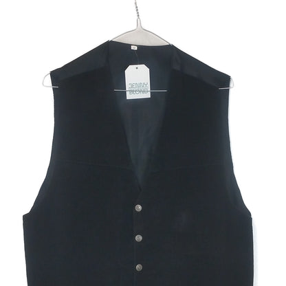 VIN-OUTW-35212 Vintage γιλέκο δερμάτινο μαύρο M