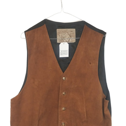 VIN-OUTW-35211 Vintage γιλέκο δερμάτινο ταμπά L