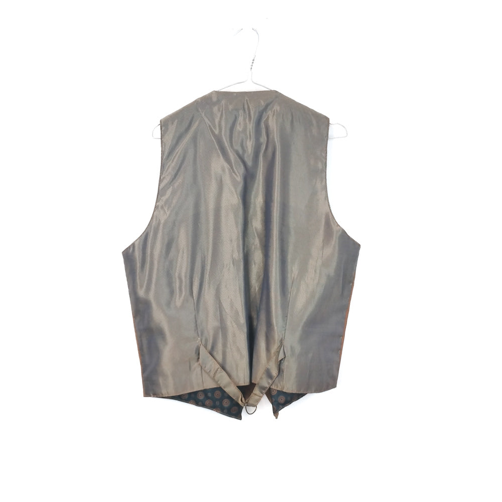 VIN-OUTW-35208 Vintage γιλέκο δερμάτινο ταμπά L-XL