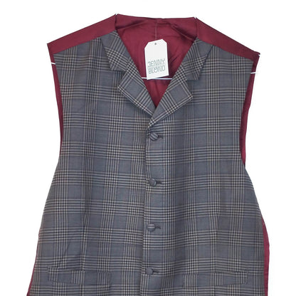 VIN-OUTW-32439 Vintage γιλέκο καρό υφασμάτινο XL