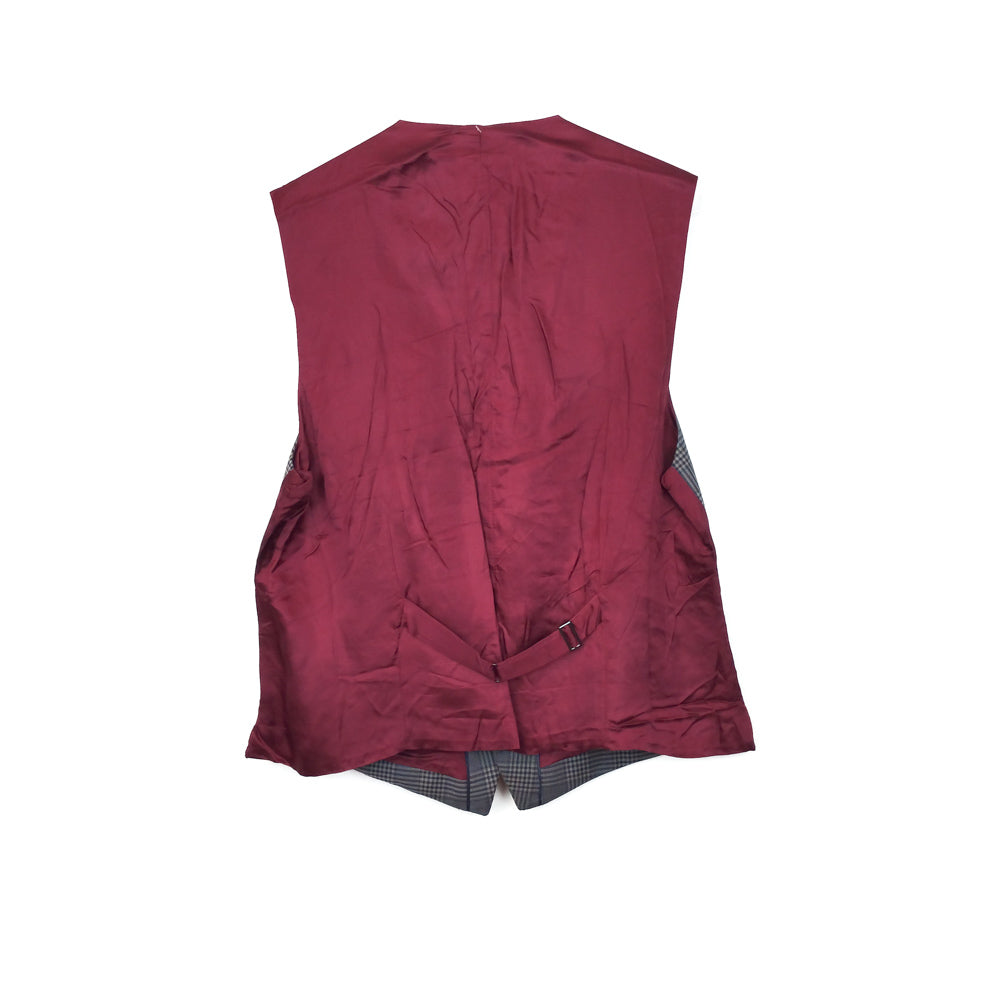 VIN-OUTW-32439 Vintage γιλέκο καρό υφασμάτινο XL