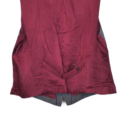 VIN-OUTW-32439 Vintage γιλέκο καρό υφασμάτινο XL