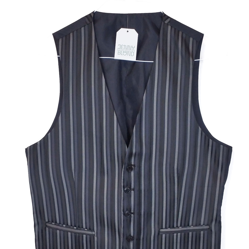 VIN-OUTW-32438 Vintage γιλέκο ριγέ υφασμάτινο L