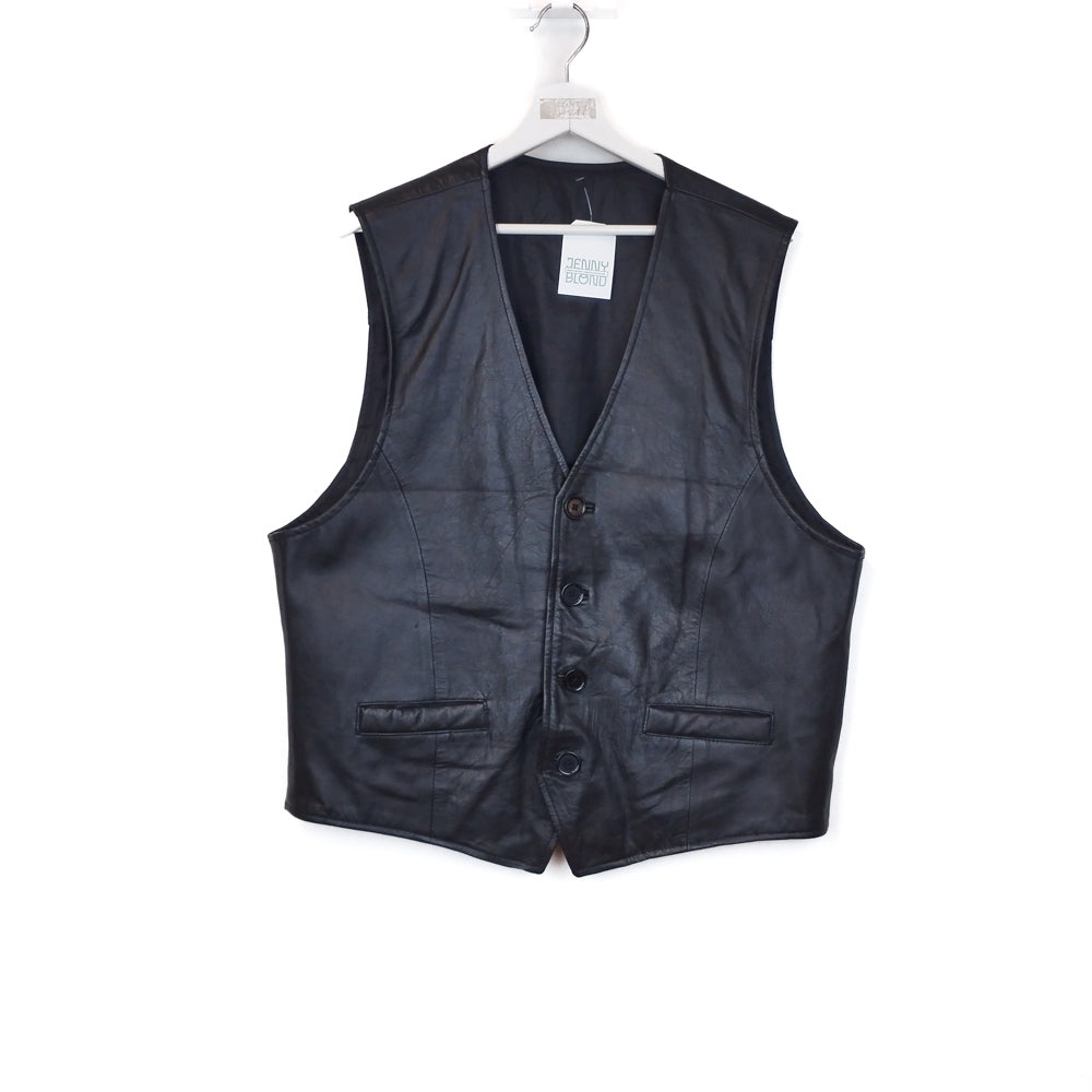 VIN-OUTW-32435 Vintage γιλέκο δερμάτινο L-XL