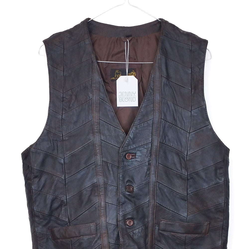 VIN-OUTW-32434 Vintage γιλέκο δερμάτινο L