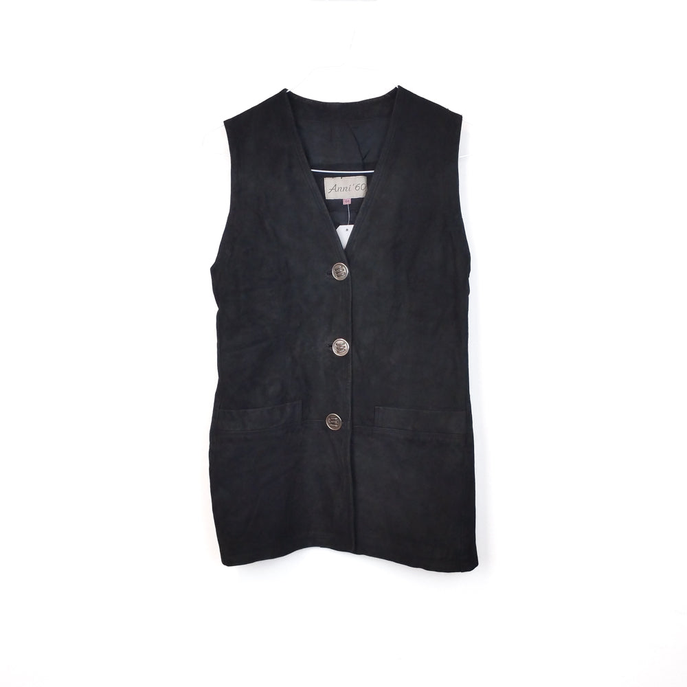 VIN-OUTW-32433 Vintage γιλέκο γυναικείο σουέντ δερμάτινο Μ-L