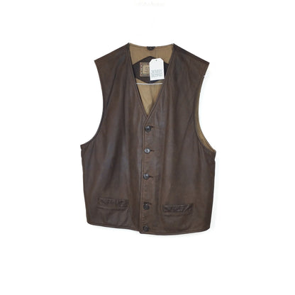 VIN-OUTW-32430 Vintage γιλέκο δερμάτινο M-L