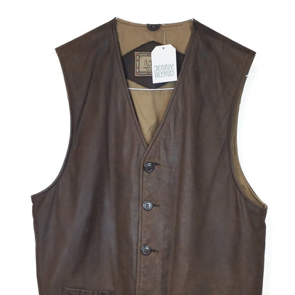 VIN-OUTW-32430 Vintage γιλέκο δερμάτινο M-L