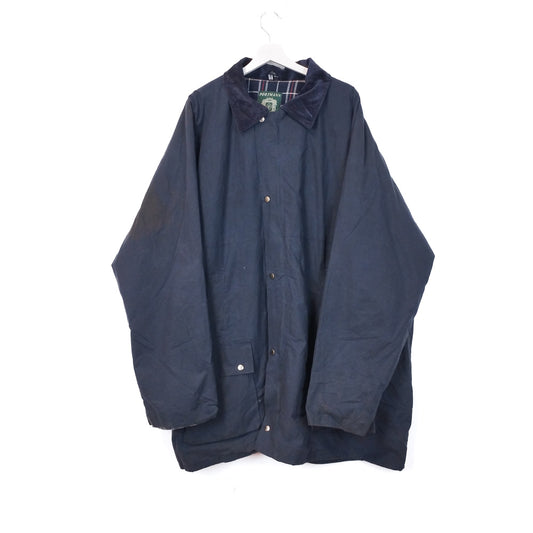 VIN-OUTW-33635 Vintage waxed jacket unisex μπλε 6XL