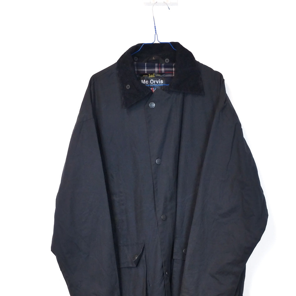 VIN-OUTW-33638 Vintage waxed jacket unisex μπλε L