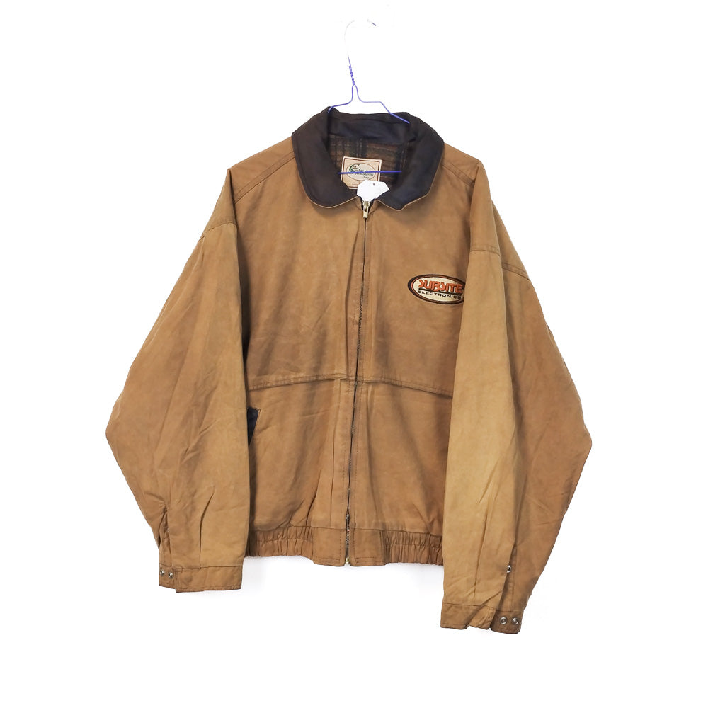 VIN-OUTW-33643 Vintage waxed jacket unisex κάμελ L