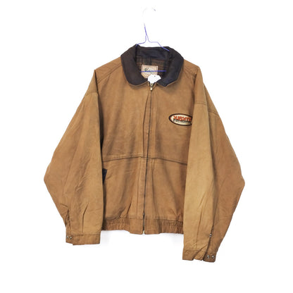 VIN-OUTW-33643 Vintage waxed jacket unisex κάμελ L