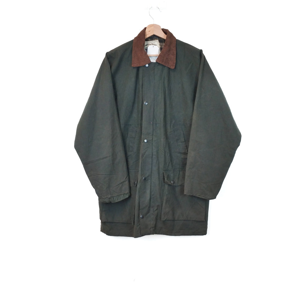 VIN-OUTW-33650 Vintage waxed jacket unisex χακί M