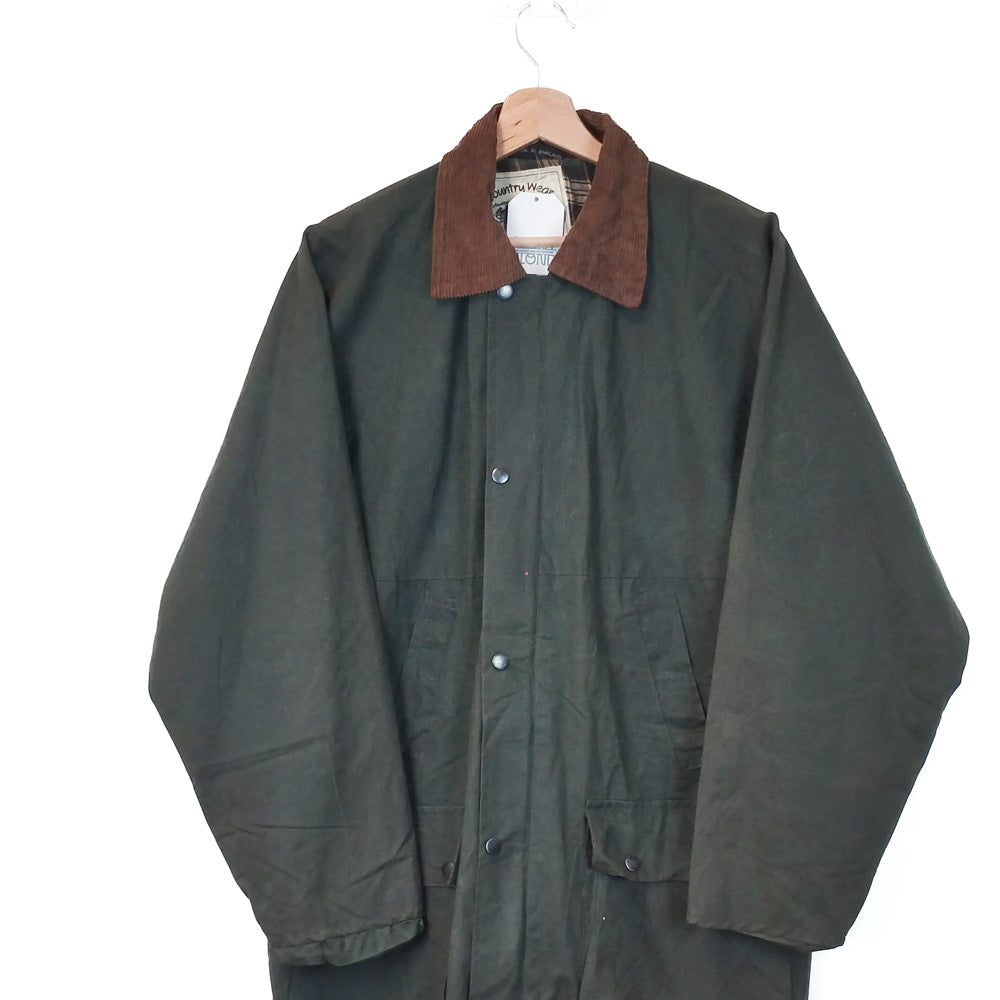VIN-OUTW-33650 Vintage waxed jacket unisex χακί M