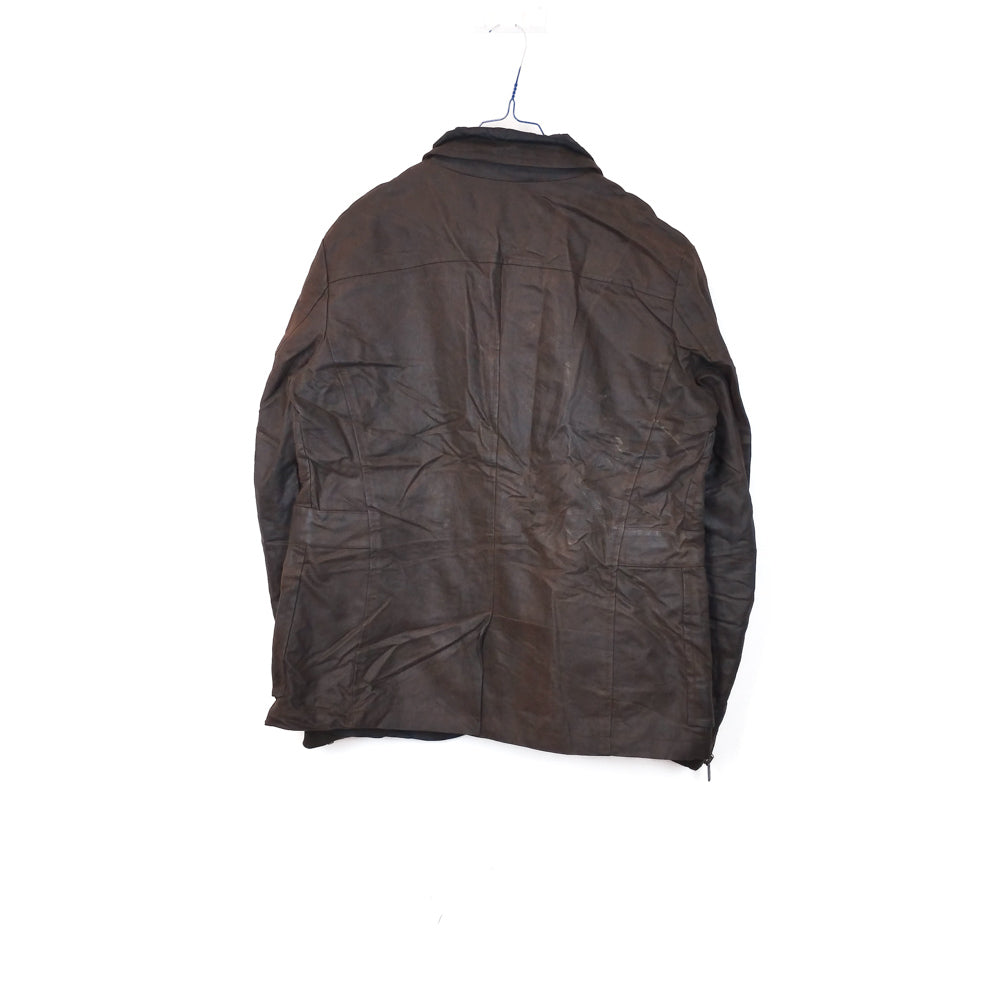 VIN-OUTW-33645 Vintage waxed jacket unisex καφέ M