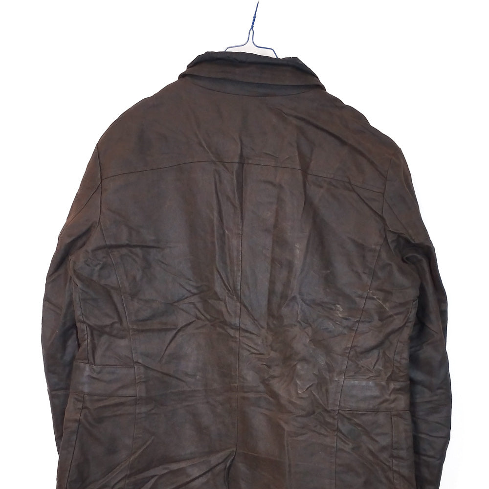 VIN-OUTW-33645 Vintage waxed jacket unisex καφέ M