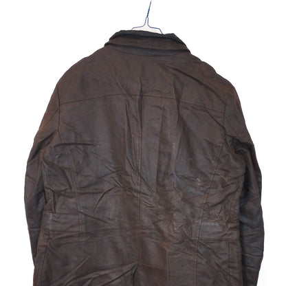 VIN-OUTW-33645 Vintage waxed jacket unisex καφέ M
