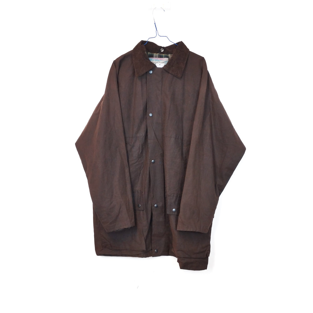 VIN-OUTW-33652 Vintage waxed jacket unisex καφέ L-XL