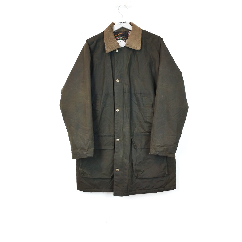VIN-OUTW-33646 Vintage waxed jacket unisex χακί Μ