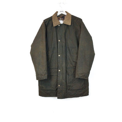 VIN-OUTW-33646 Vintage waxed jacket unisex χακί Μ