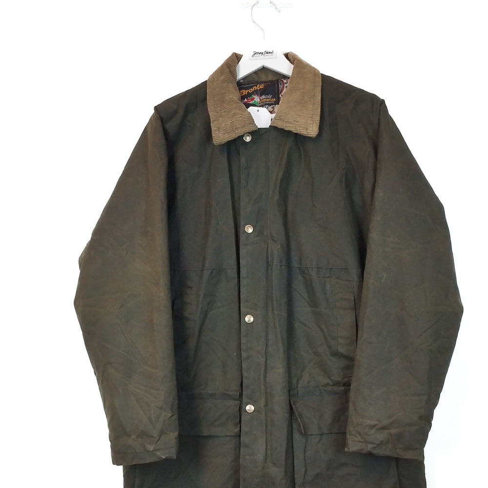 VIN-OUTW-33646 Vintage waxed jacket unisex χακί Μ