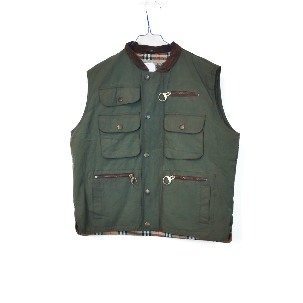 VIN-OUTW-33649 Vintage waxed jacket αμάνικο unisex χακί Μ