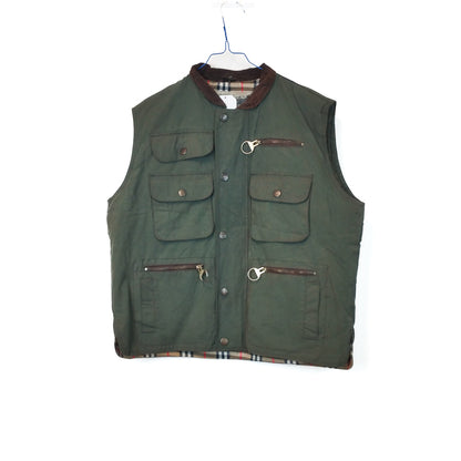 VIN-OUTW-33649 Vintage waxed jacket αμάνικο unisex χακί Μ