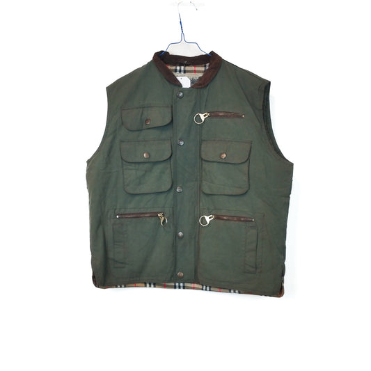 VIN-OUTW-33649 Vintage waxed jacket αμάνικο unisex χακί Μ