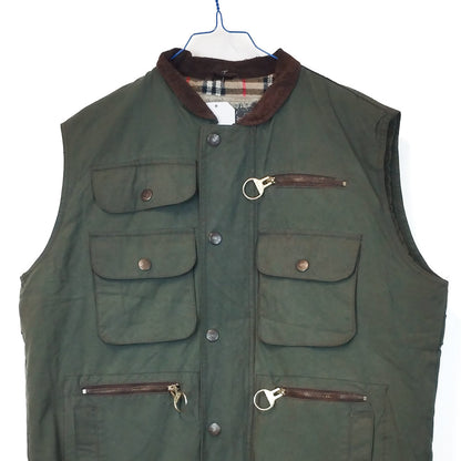 VIN-OUTW-33649 Vintage waxed jacket αμάνικο unisex χακί Μ