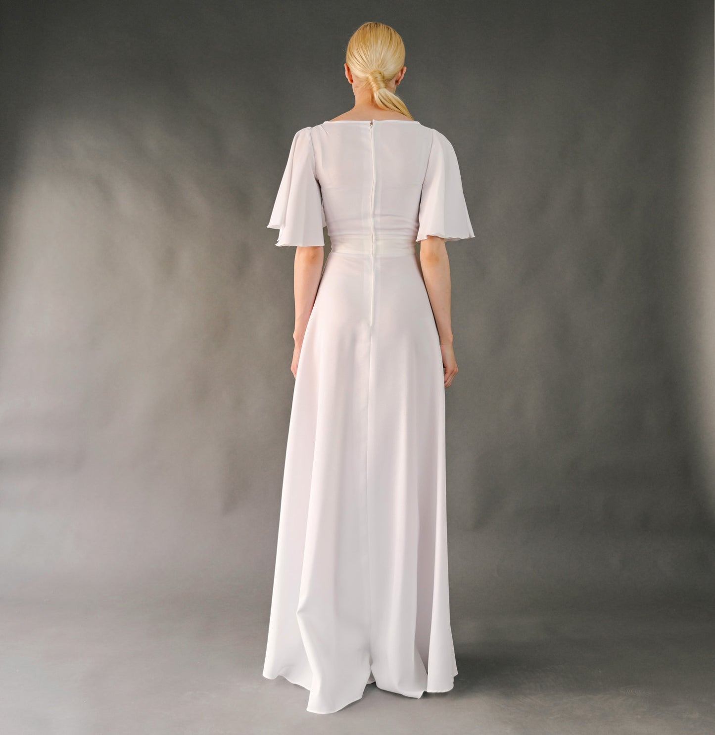 VIN-WED-23583 Vintage νυφικό φόρεμα λευκό S