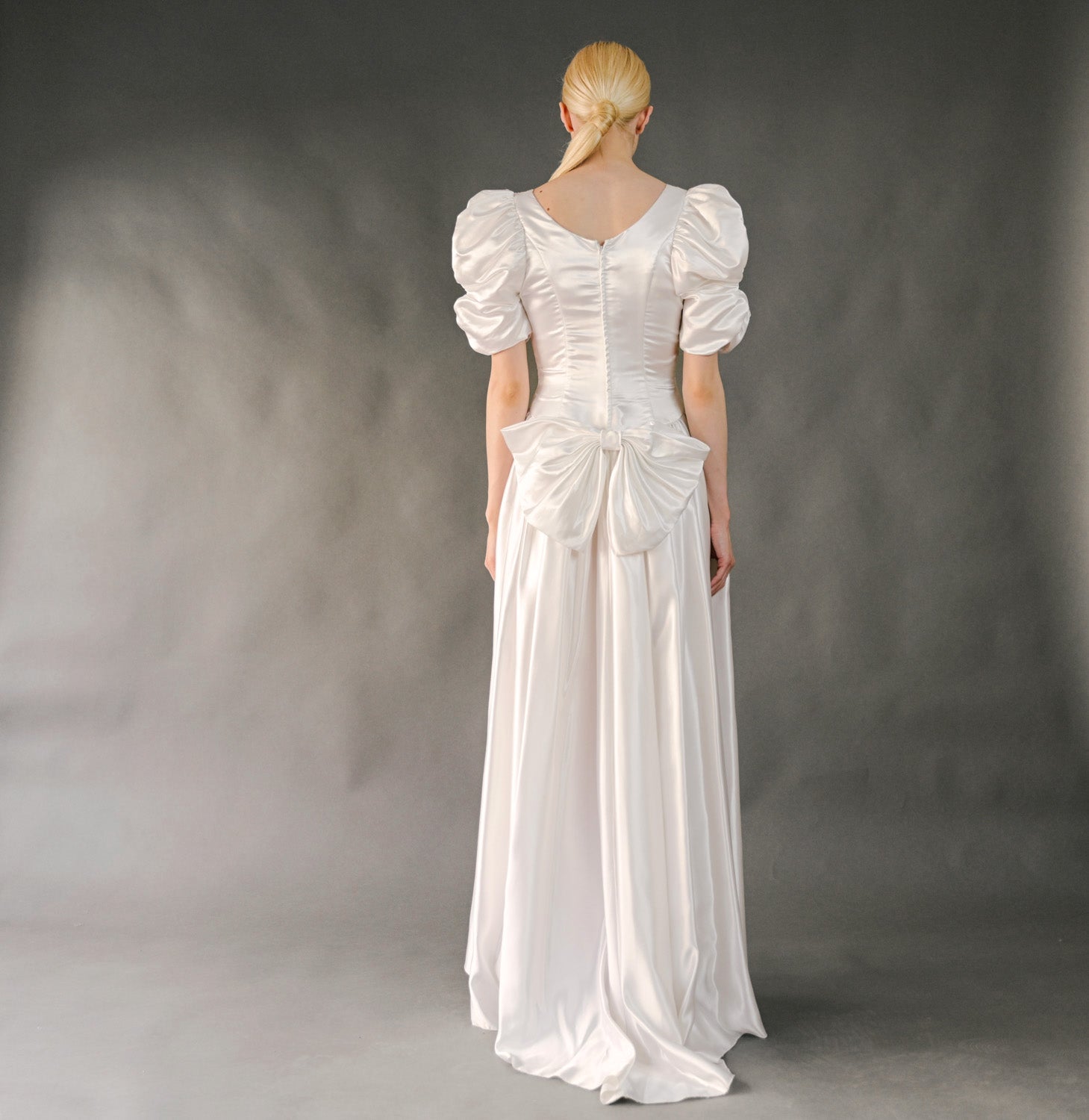 VIN-WED-23589 Vintage νυφικό φόρεμα λευκό Μ