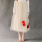 VIN-WED-23607 Vintage νυφική φούστα κρεμ με λουλούδια Μ