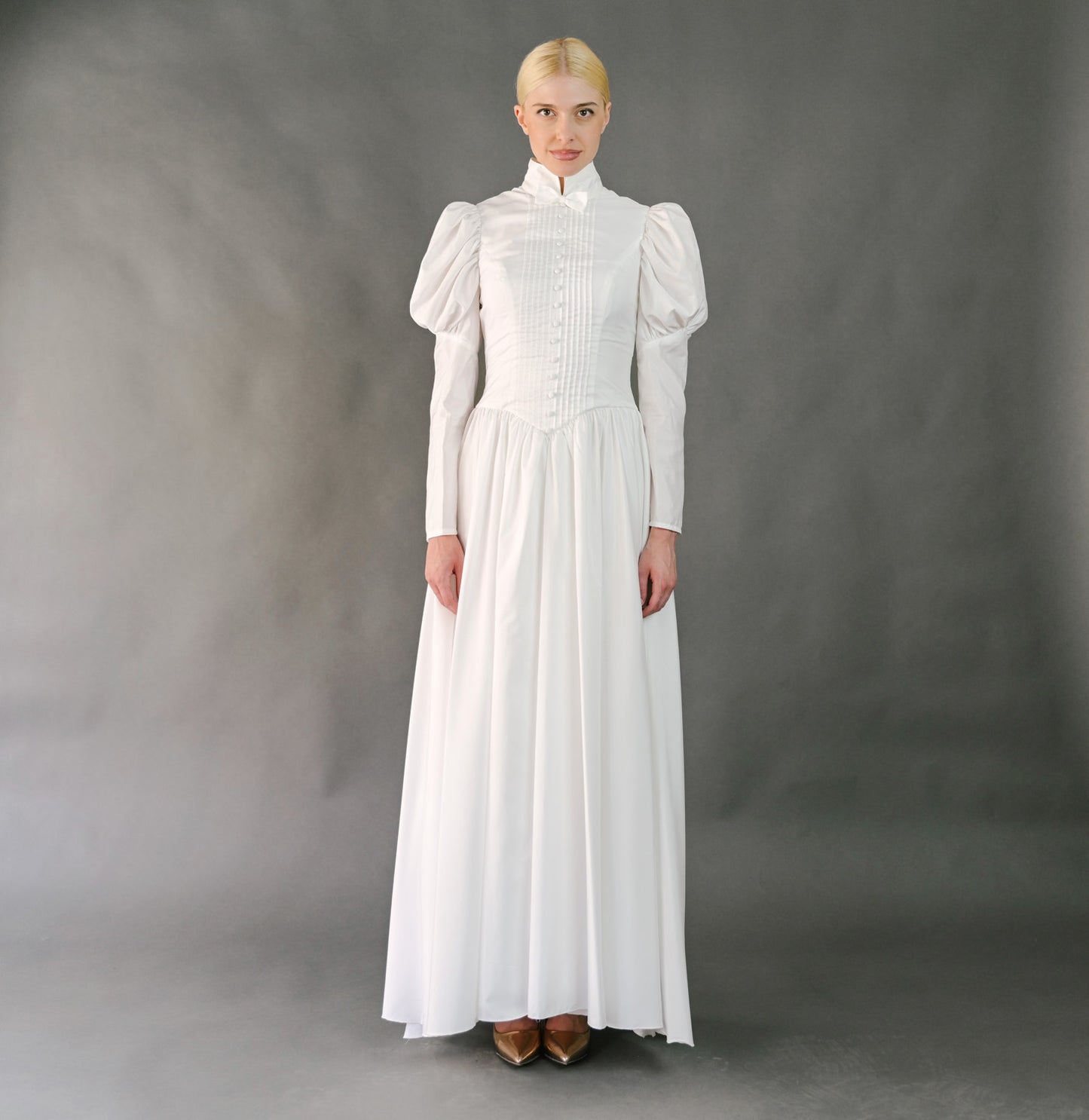 VIN-WED-23600 Vintage νυφικό φόρεμα λευκό M