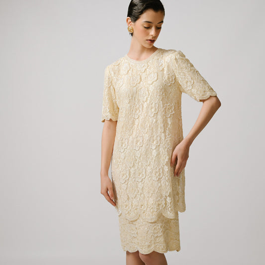 VIN-WED-23307 Vintage φόρεμα νυφικό λευκό Μ