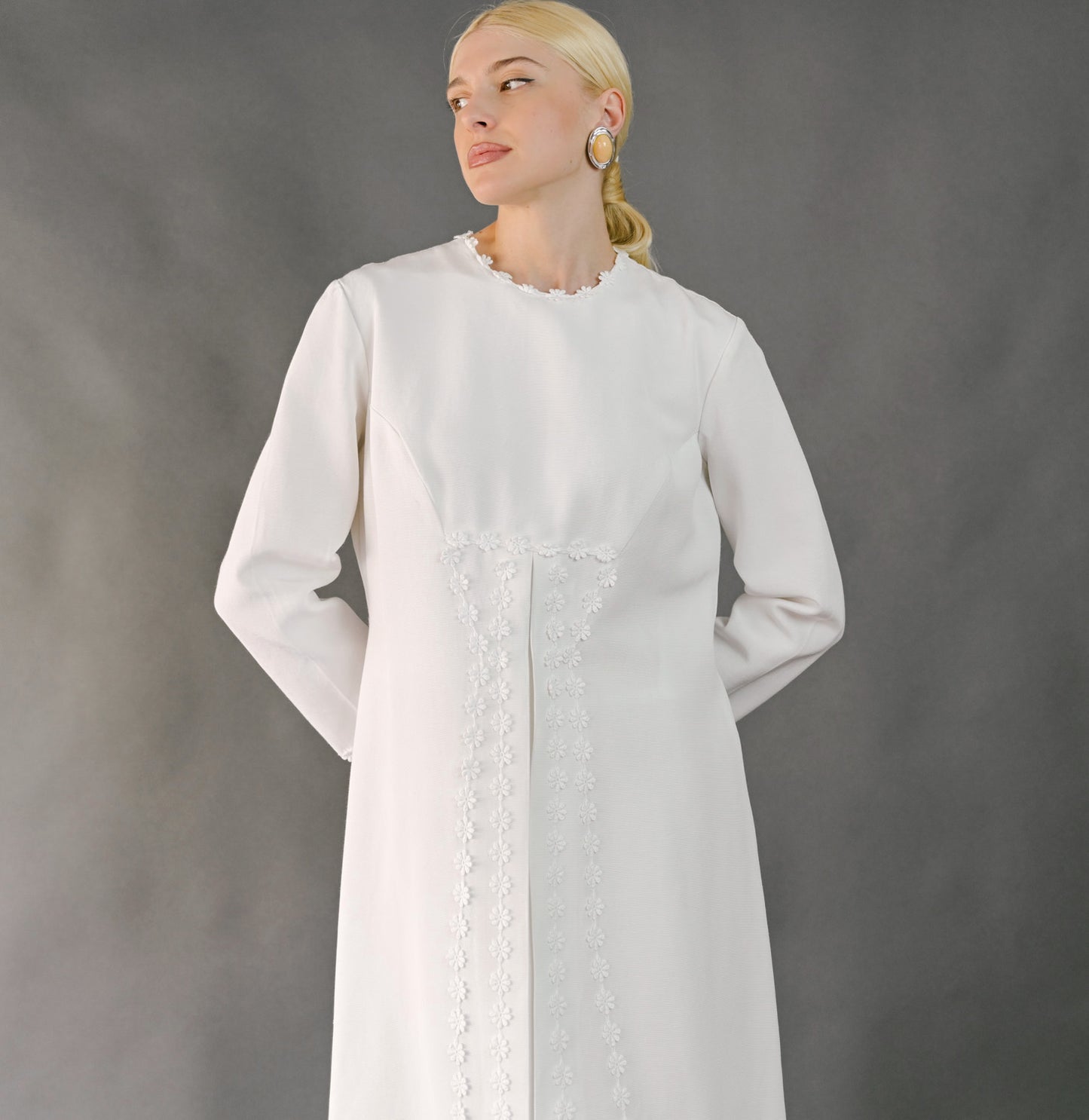 VIN-WED-23598 Vintage νυφικό φόρεμα λευκό L-XL