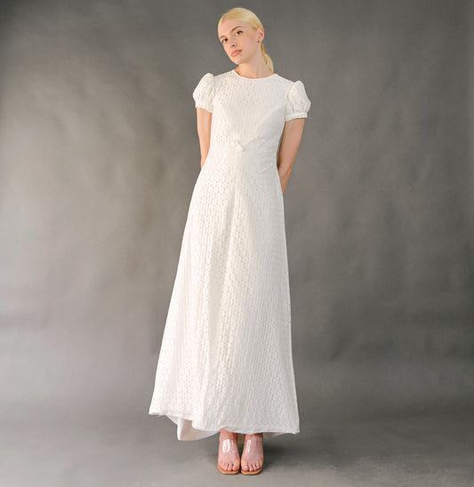 VIN-WED-23603 Vintage νυφικό φόρεμα λευκό ΧSVIN-WED-23603 Vintage νυφικό φόρεμα λευκό ΧS