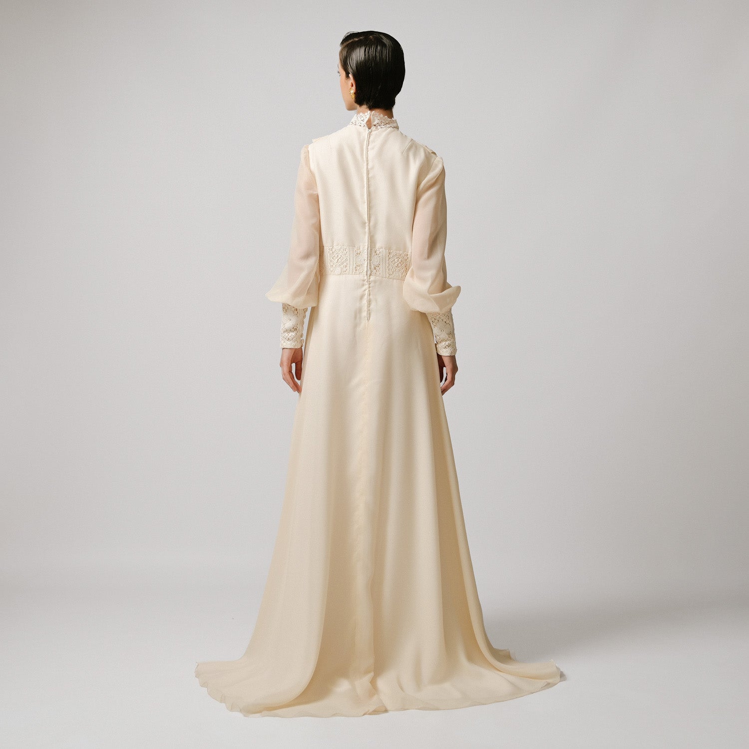 VIN-WED-23063 Vintage νυφικό φόρεμα εκρού M