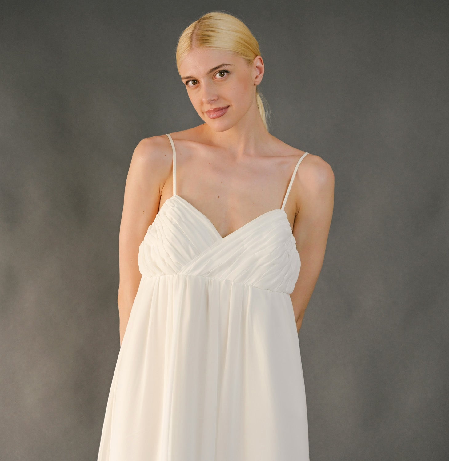 VIN-WED-23596 Vintage νυφικό φόρεμα λευκό S-L
