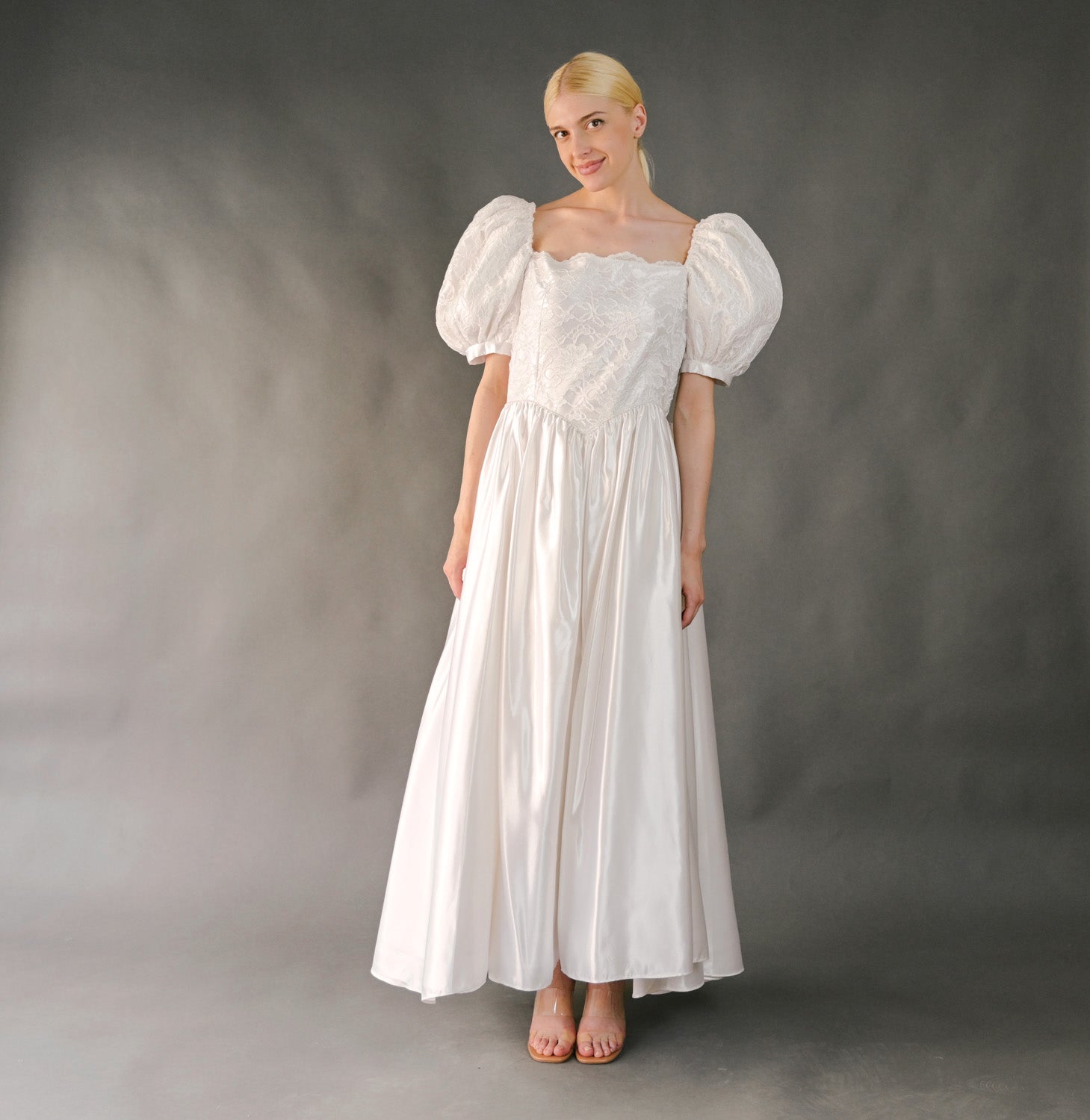 VIN-WED-23595 Vintage νυφικό φόρεμα λευκό ΧL