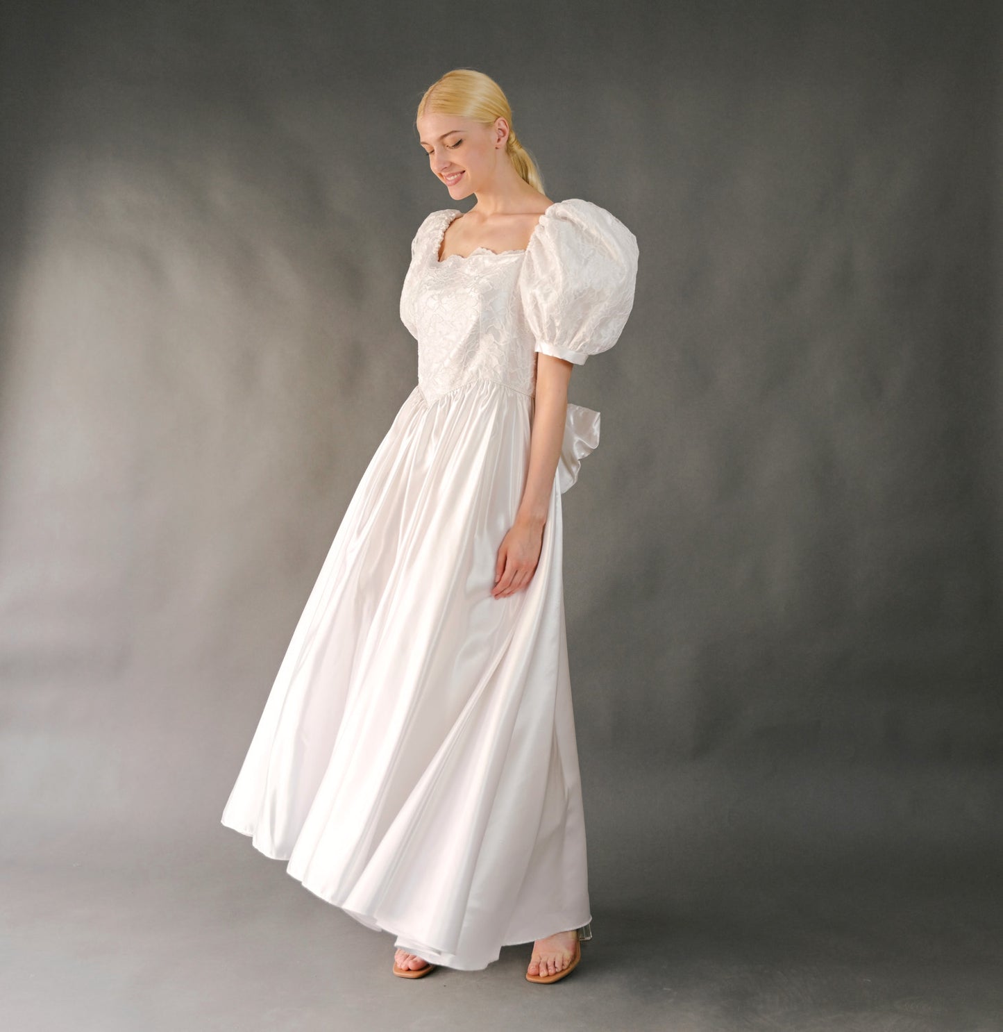 VIN-WED-23595 Vintage νυφικό φόρεμα λευκό ΧL