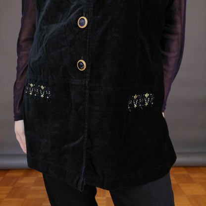 VIN-OUTW-32911 Vintage γιλέκο βελουτέ boho style XL