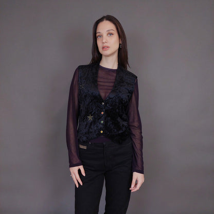 VIN-OUTW-32912 Vintage γιλέκο βελουτέ boho style M