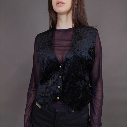 VIN-OUTW-32912 Vintage γιλέκο βελουτέ boho style M