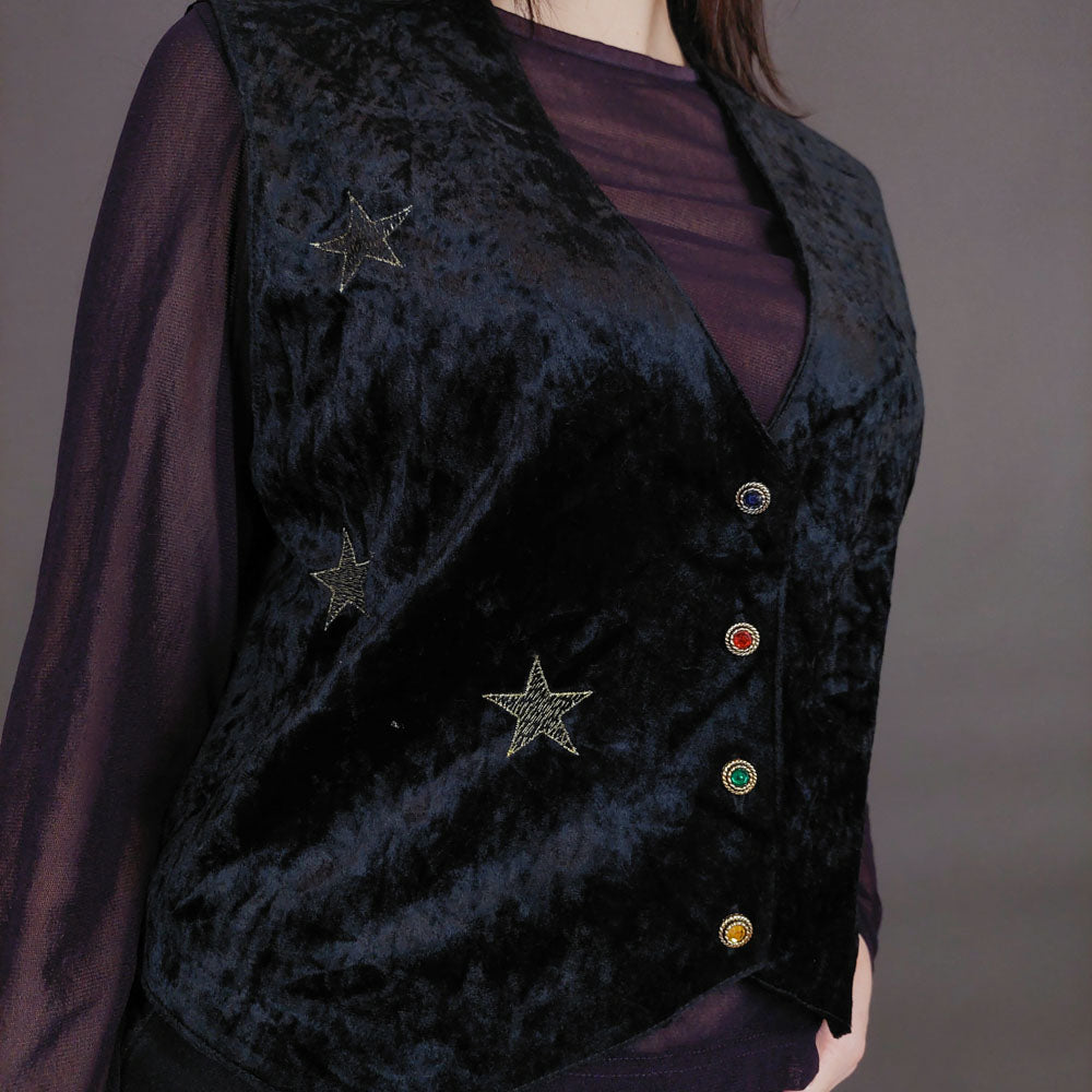 VIN-OUTW-32912 Vintage γιλέκο βελουτέ boho style M