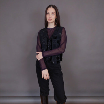 VIN-OUTW-32913 Vintage γιλέκο βελουτέ boho style M