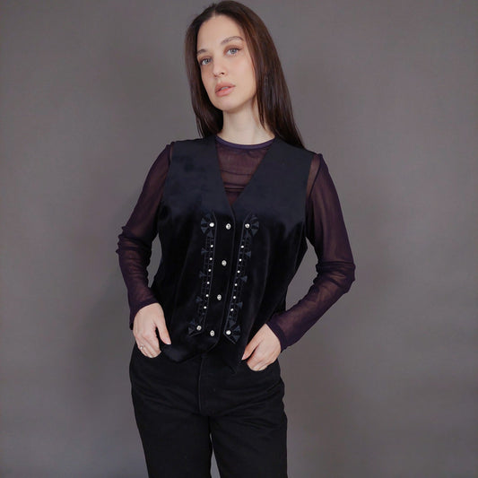 VIN-OUTW-32914  Vintage γιλέκο βελουτέ boho style M